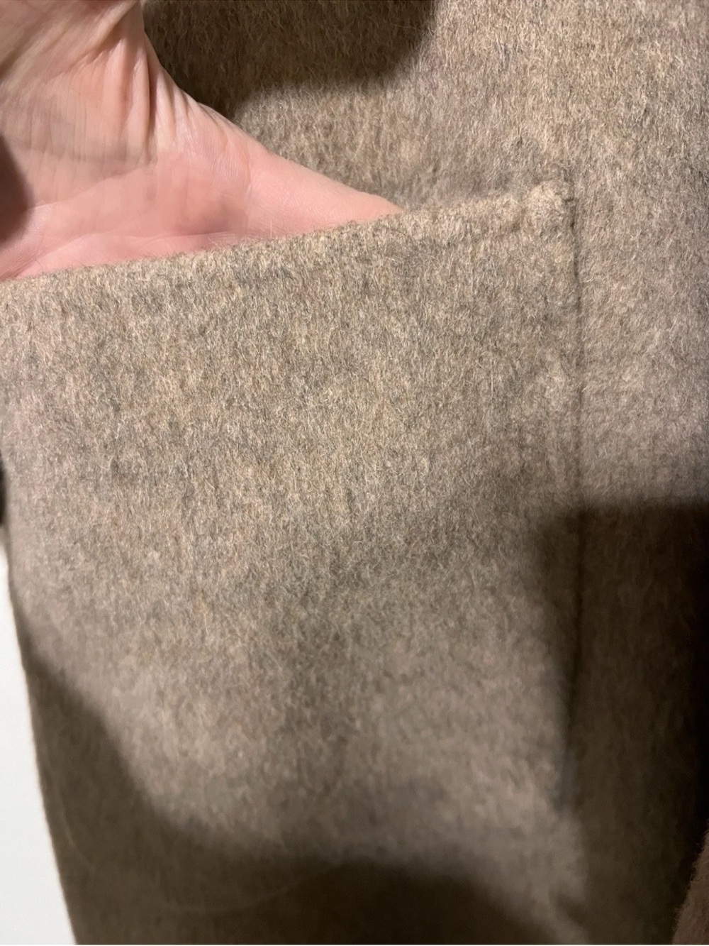 & Other Stories Shawl Collar Wool Blend Belted Coat Light Beige Size Large - Picture 9 of 10